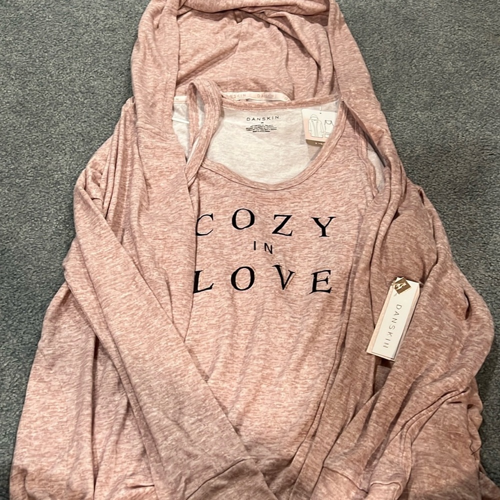 Danskin Pink 2 piece Sweater and Undershirt Set